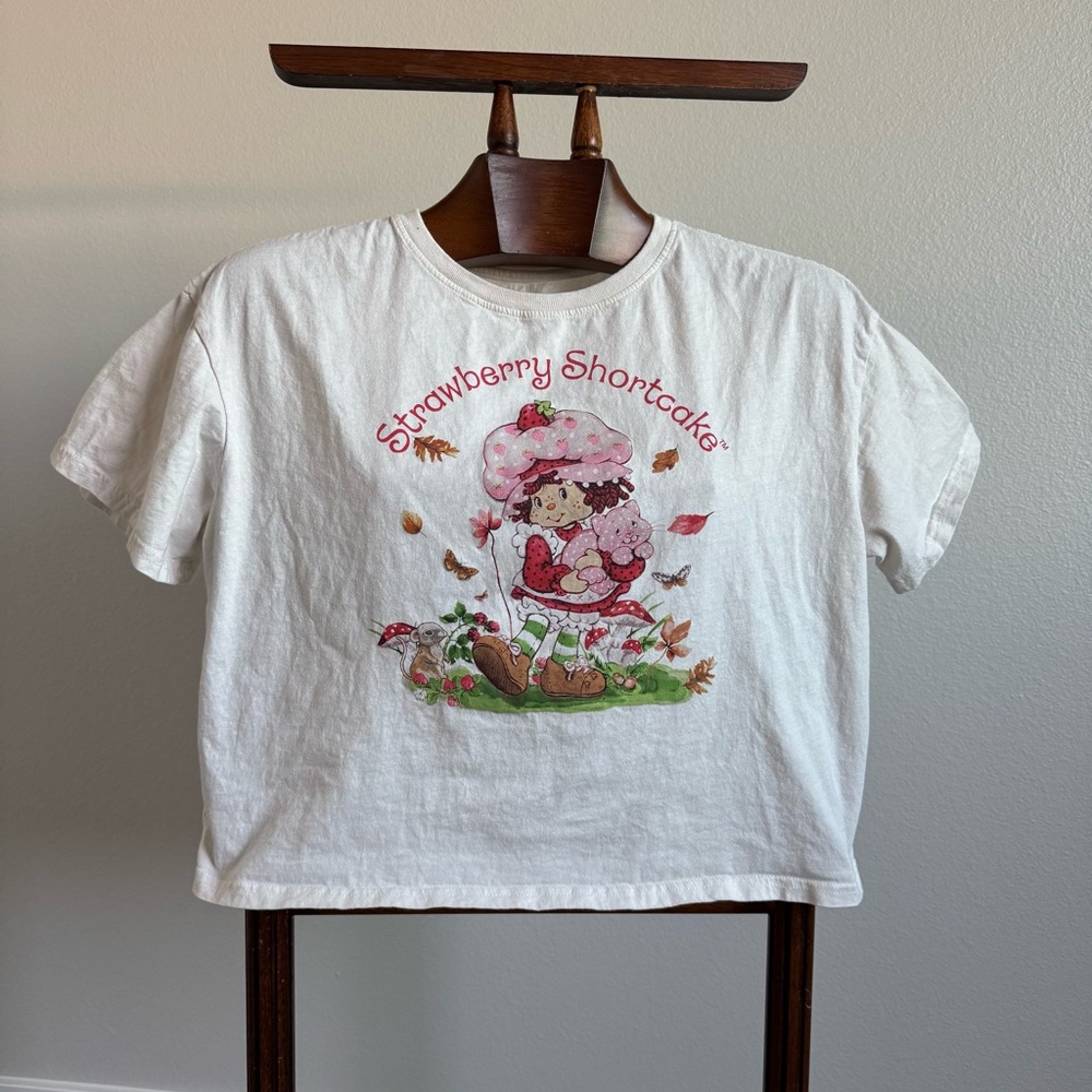Strawberry Shortcake Pumpkin Graphic Tee Women’s Large Cotton Cute Cottagecore